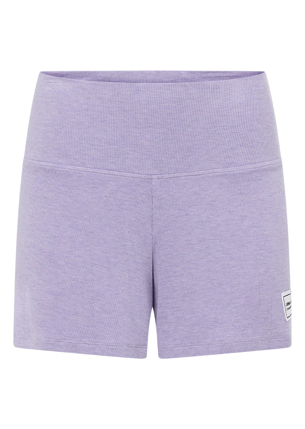 Lorna Jane Modal Luxe Lounge Fold Waist Rib Kick Shorts - Lavender Marl