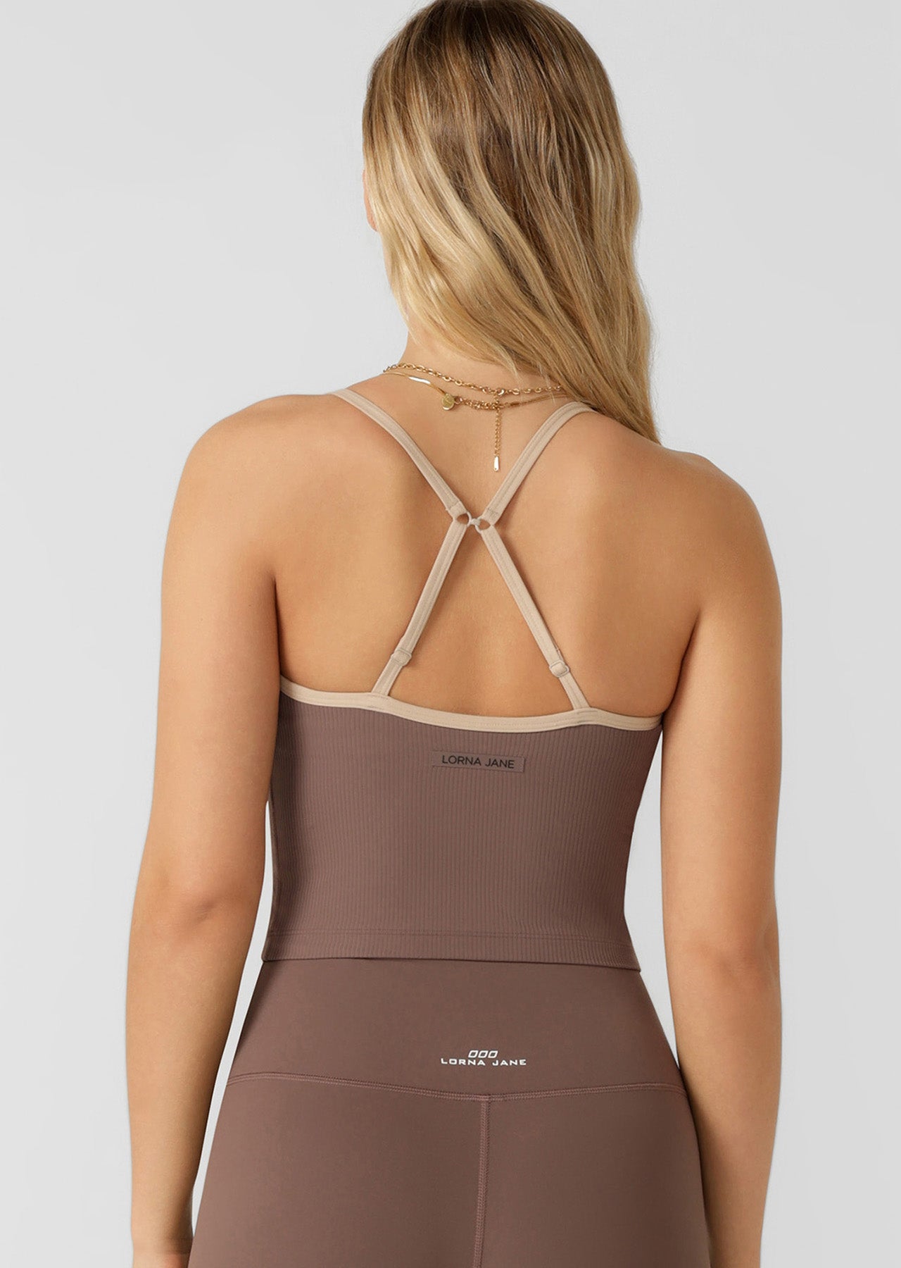 Lorna Jane Sweetheart Tank Bra Combo - Stone