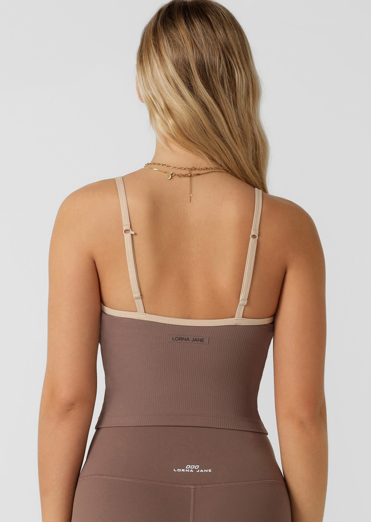 Lorna Jane Sweetheart Tank Bra Combo - Stone