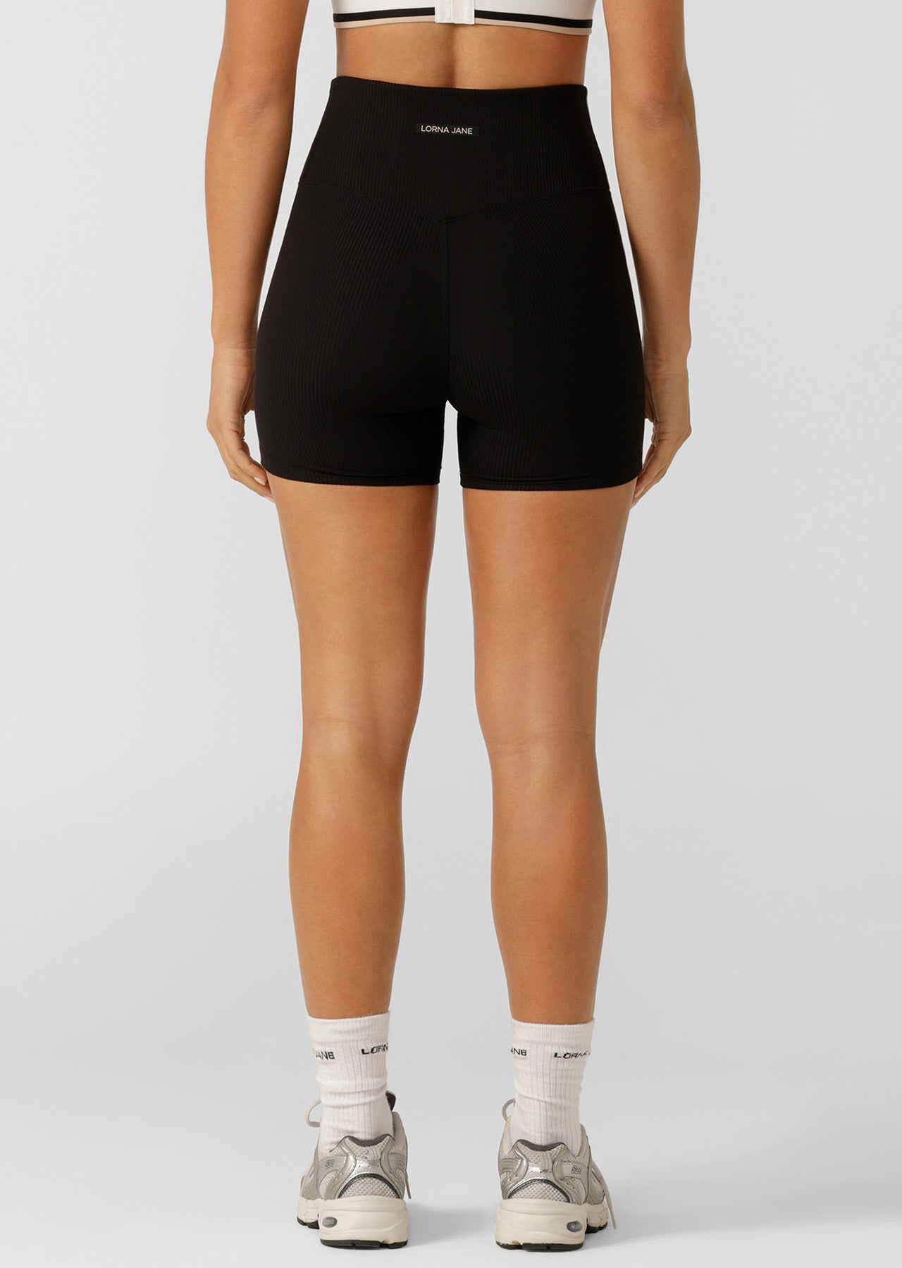 Lorna Jane Second Nature Luxe Rib 12cm Bike Shorts - Black