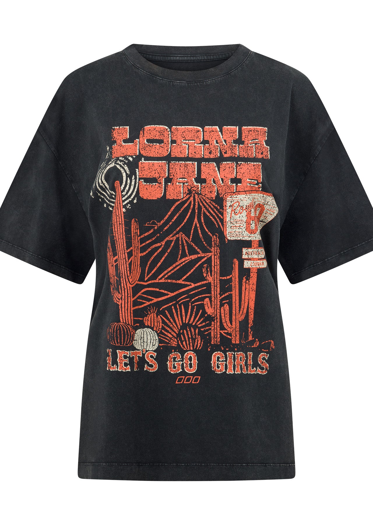 Lorna Jane Let's Go Girls Boyfriend T-Shirt - Washed Black