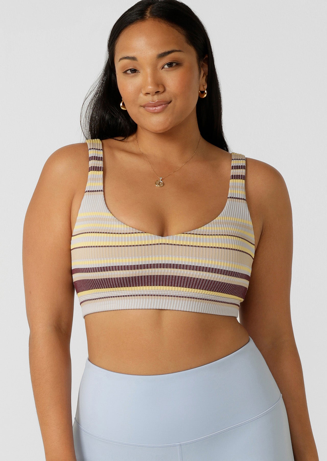 Lorna Jane Sunset Stripe Seamless Bralette - Sunset Stripe