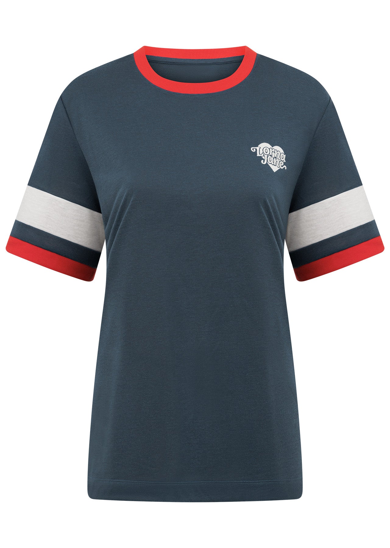 Lorna Jane Retro Linen T-Shirt - Pale Indigo