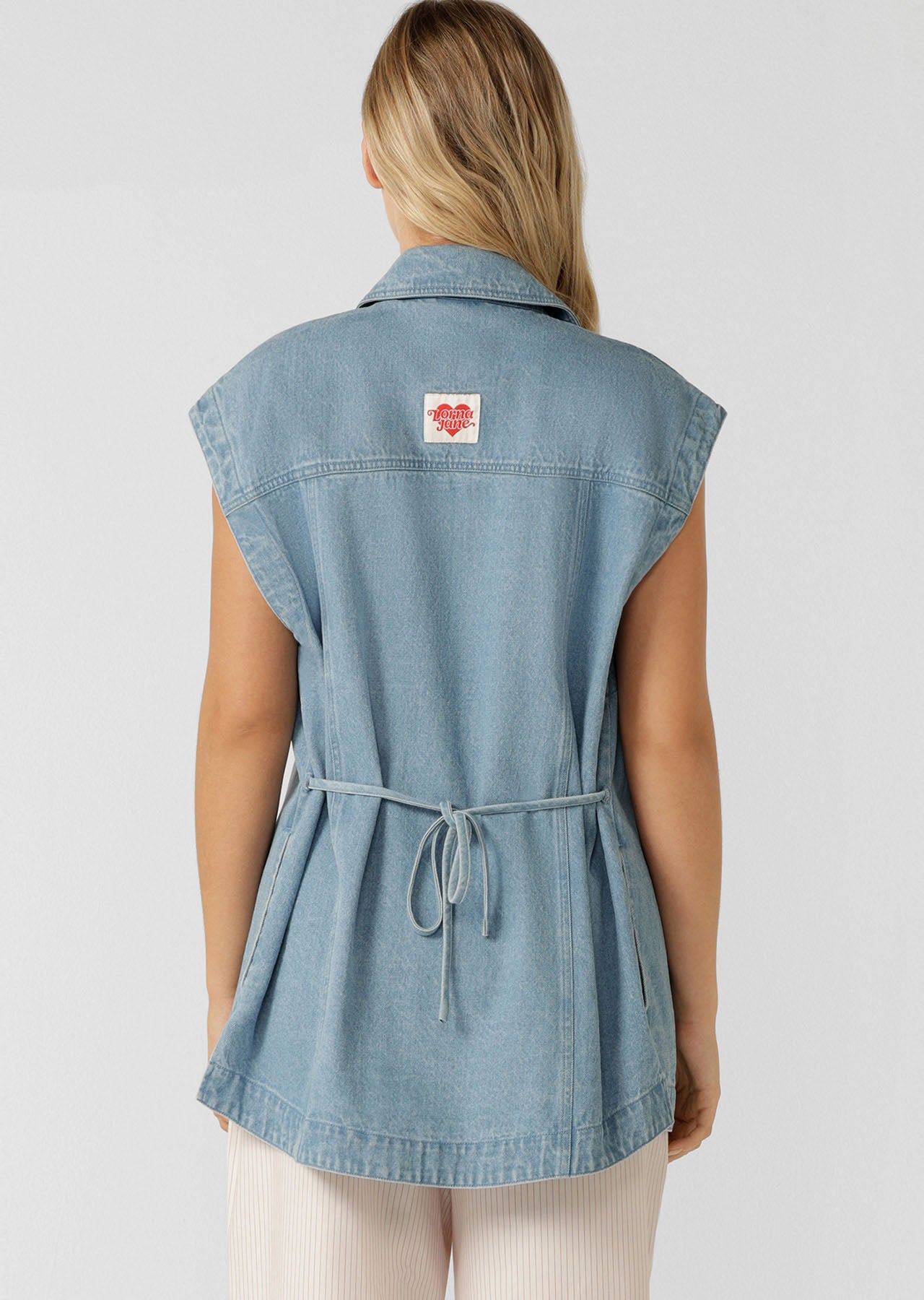Lorna Jane Ranch Dreams Denim Vest - Light Washed Denim