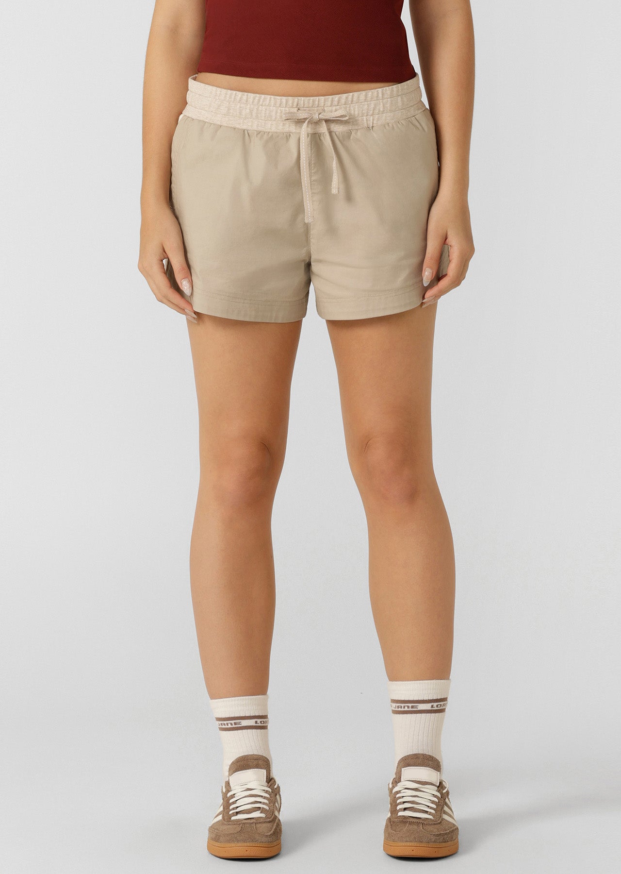 Lorna Jane Retro Flashdance Shorts - Latte