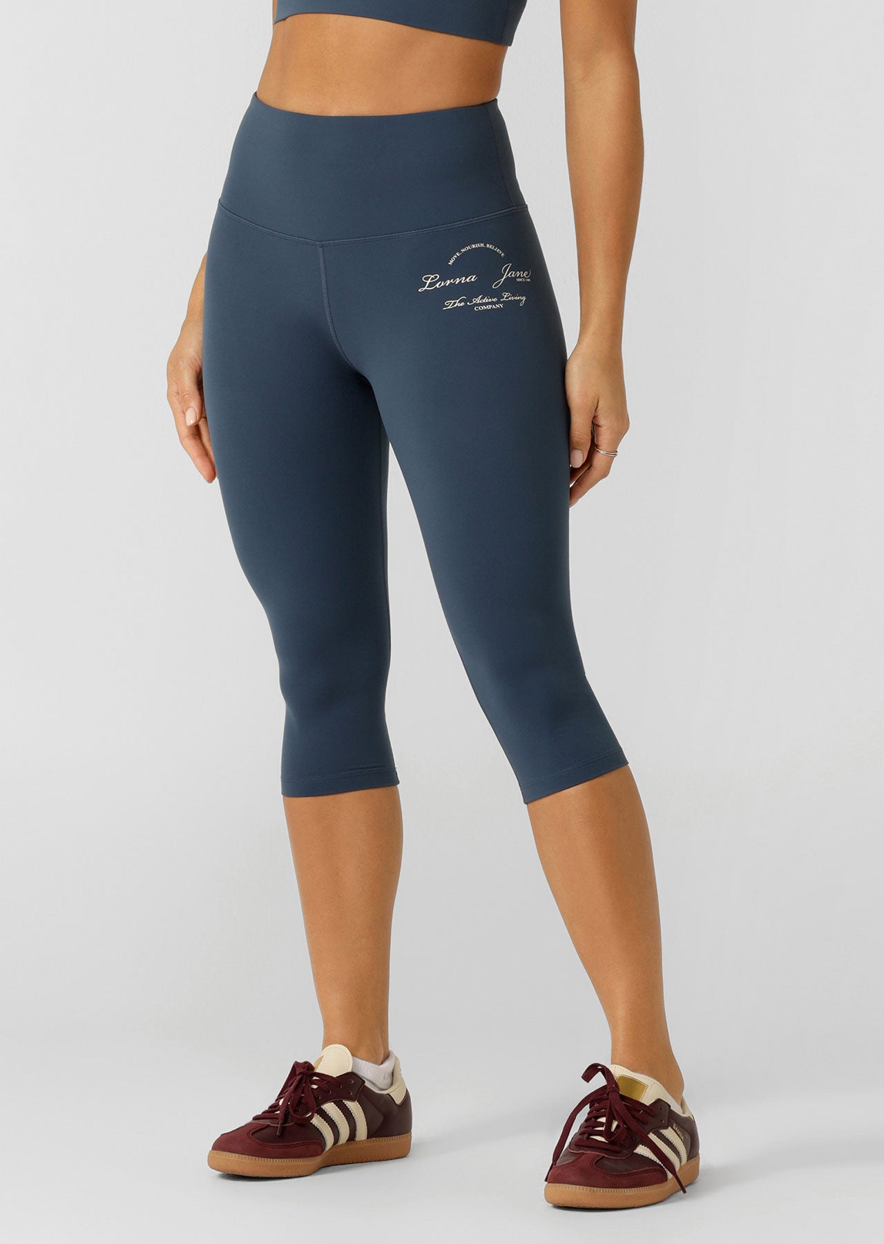 Lorna Jane Active Living 3/4 Capri Leggings - Pale Indigo