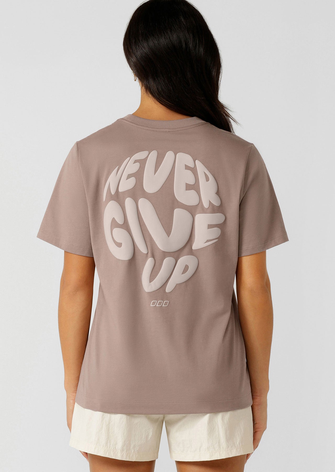 Lorna Jane Never Give Up Relaxed T-Shirt - Bone