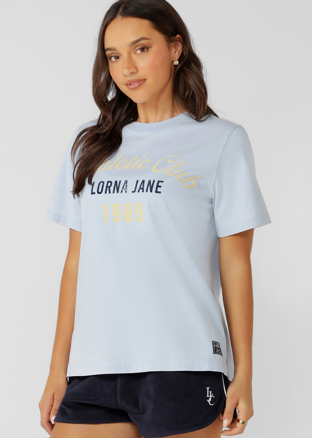 Lorna Jane Athletic Club Relaxed T-Shirt - Washed Light Moontide