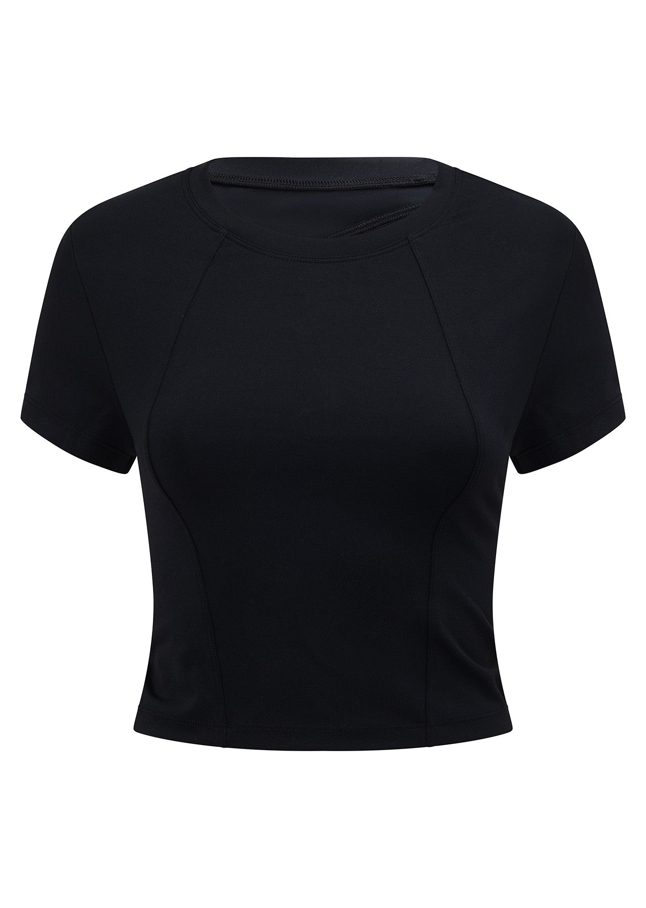 Lorna Jane Cutout Active Short Sleeve Crop Top - Black