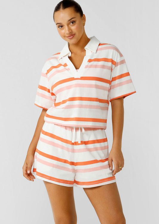 Lorna Jane Tropicana Stripe Rugby Top - Tropicana Stripe