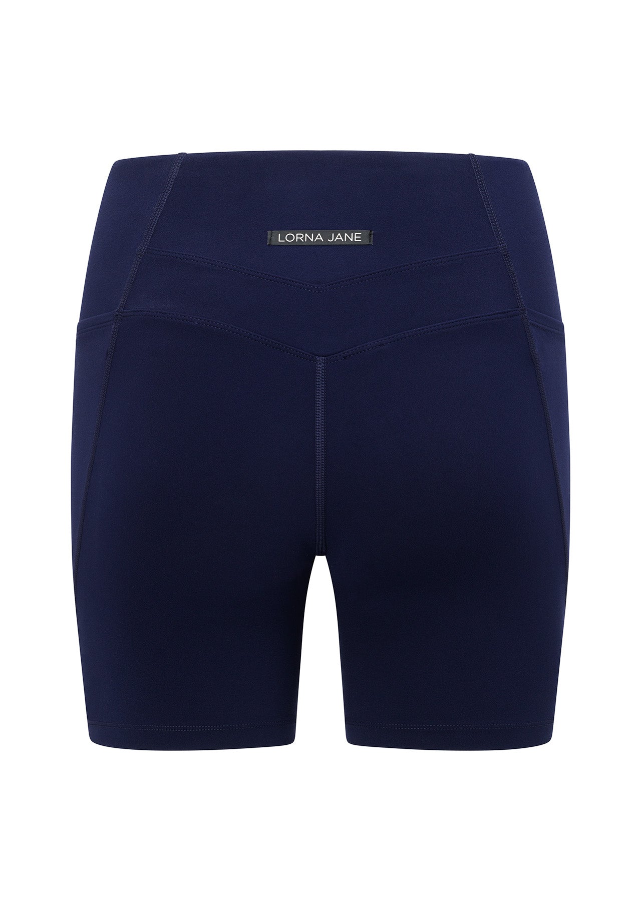 Lorna Jane Zip Pocket Recycled Stomach Support 16cm Bike Short - French Navy