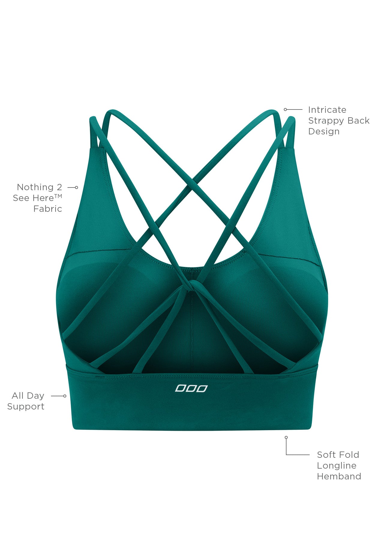 Lorna Jane Lotus Longline Sports Bra - Dark Teal