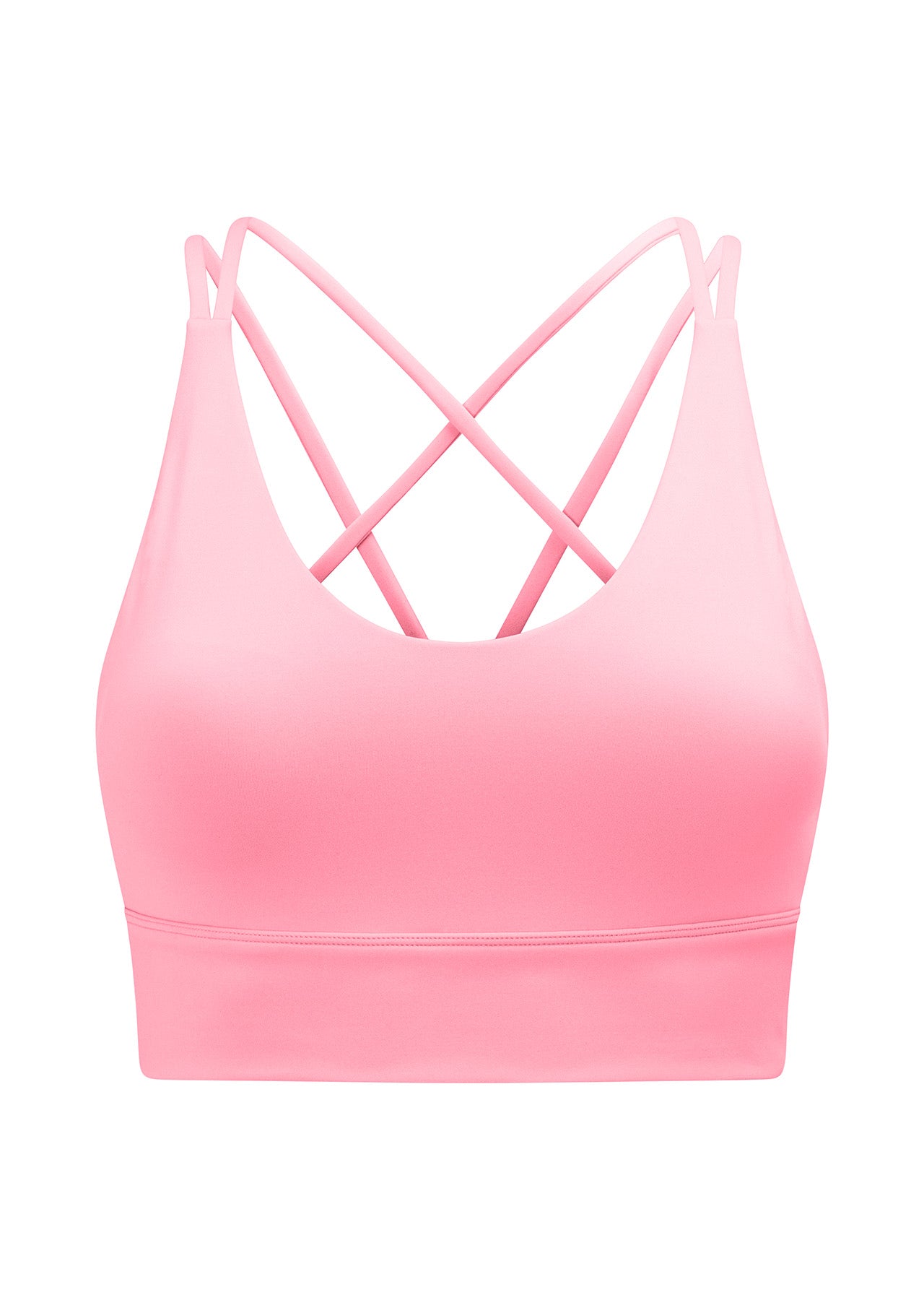 Lorna Jane Lotus Longline Sports Bra - Vivid Bubblegum