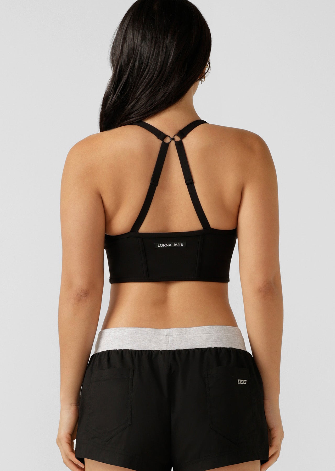 Lorna Jane Corset Long Line Bra - Black
