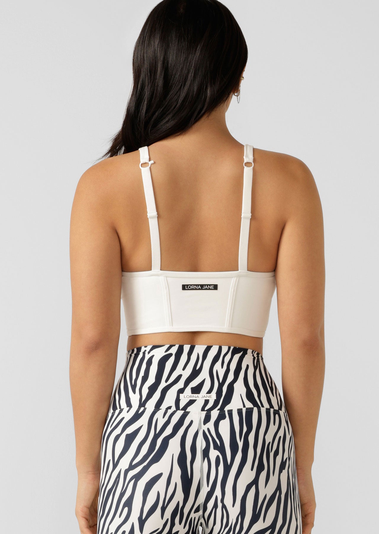 Lorna Jane Corset Long Line Bra - Porcelain