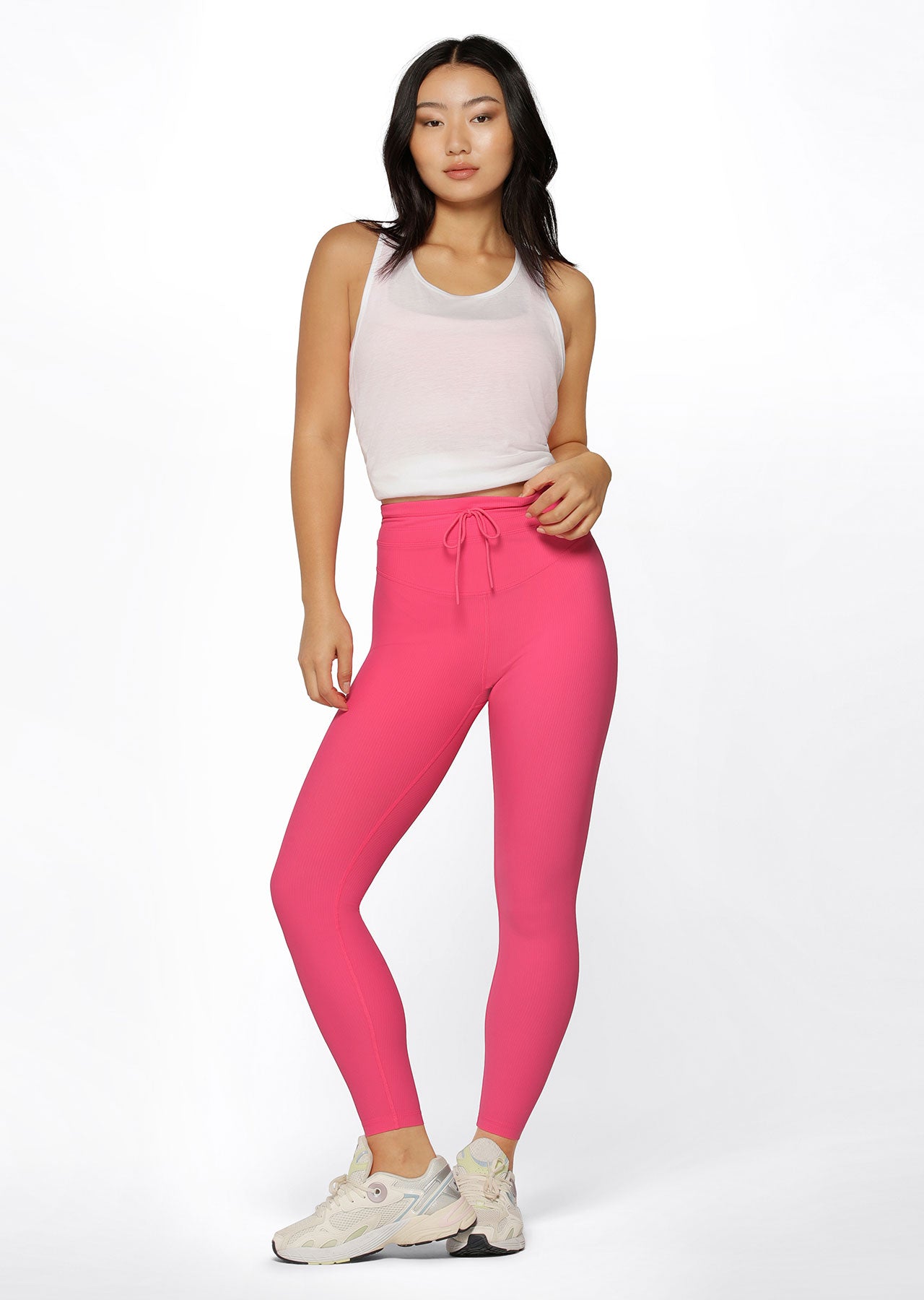 Lorna Jane Flaunt It Rib Ankle Biter Leggings - Babin Pink