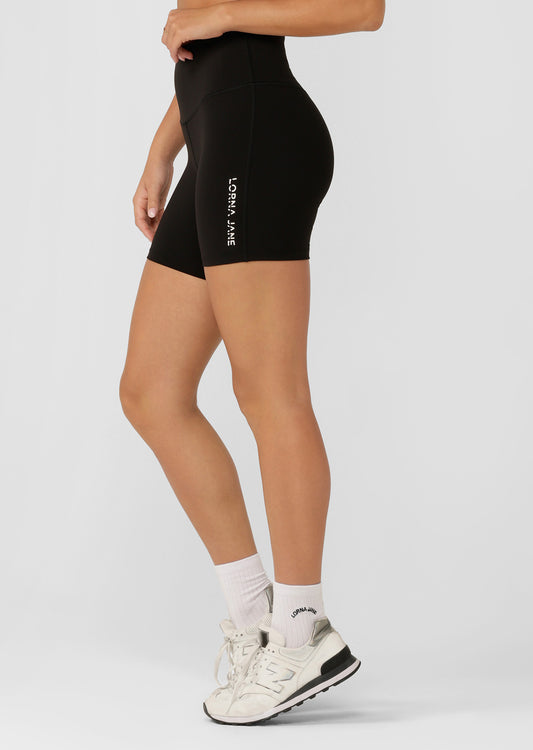 Lorna Jane Lotus No Chafe Cool Touch Bike Shorts - Black