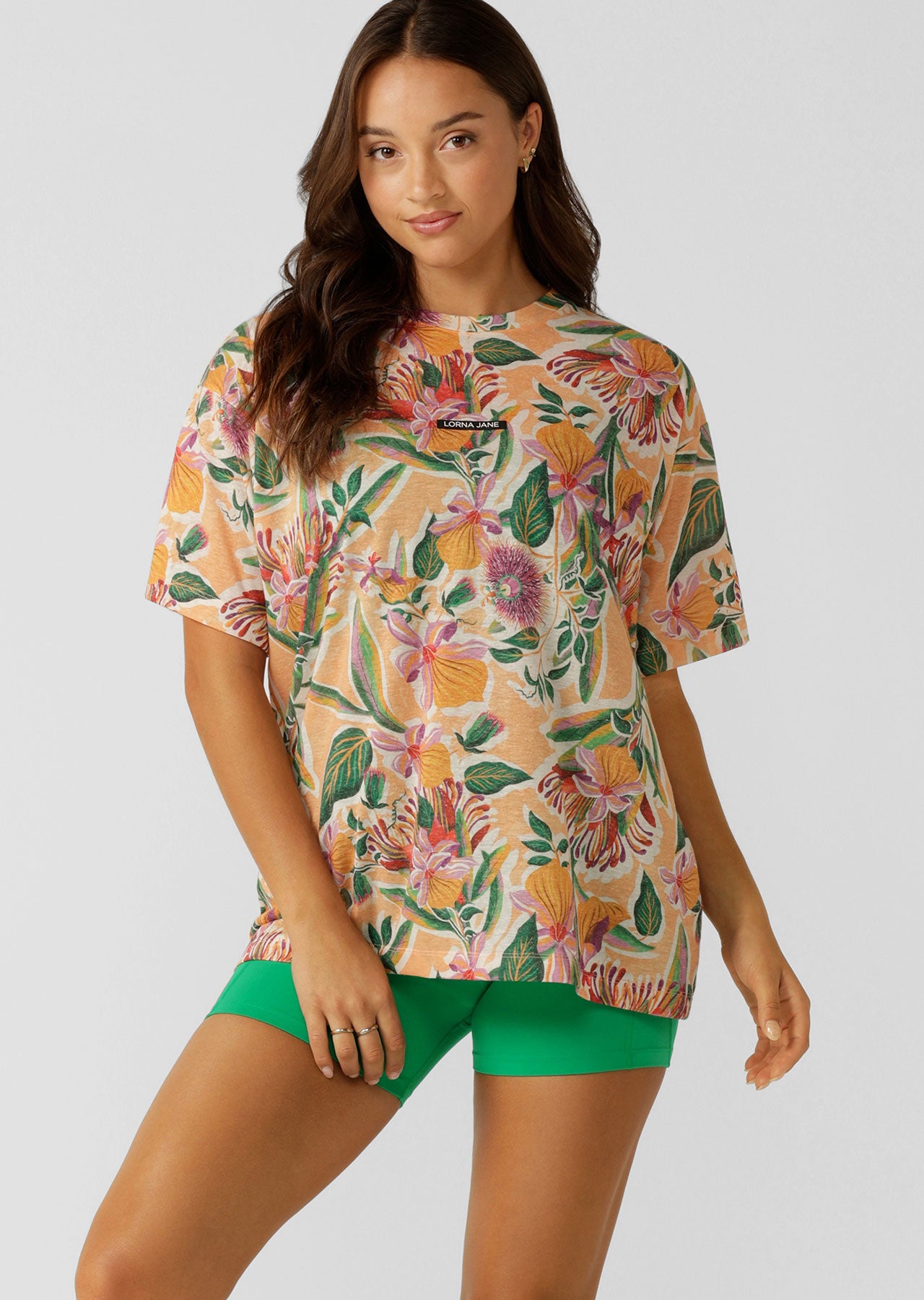 Lorna Jane Tropicana Boyfriend Tee - Summer Tropicana Print