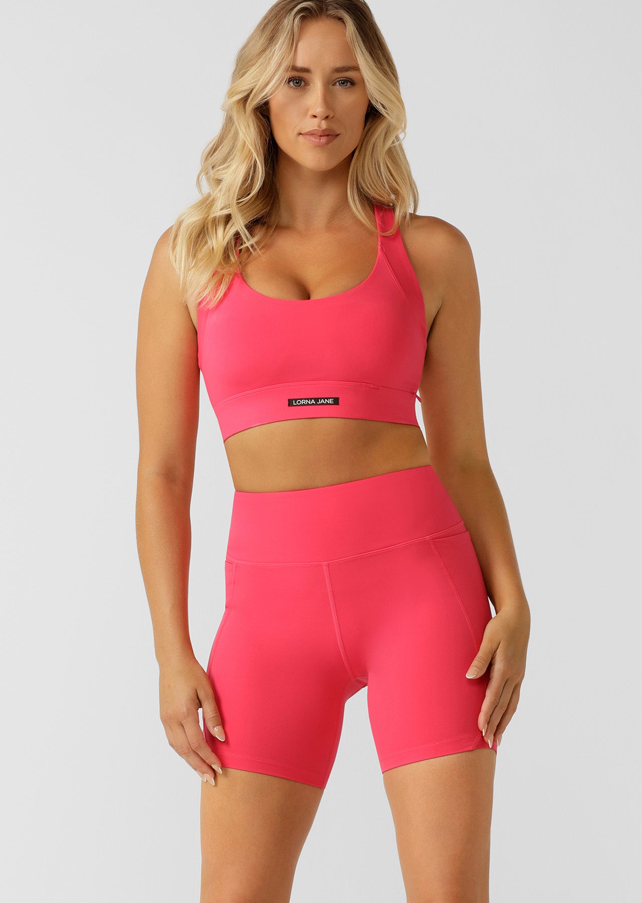 Lorna Jane Three Pocket Bike Shorts - Neon Raspberry