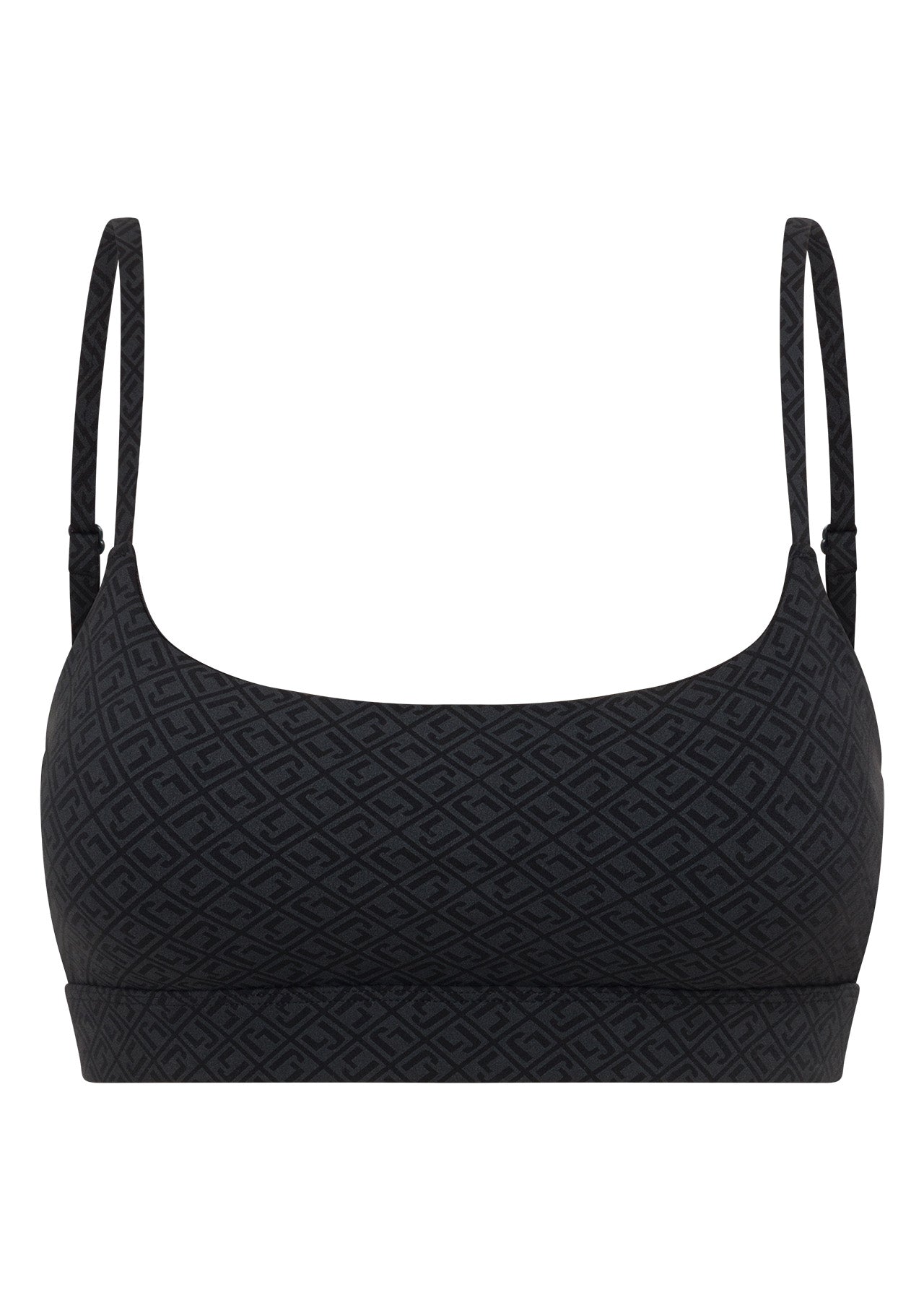Lorna Jane Refine Sports Bra - Black Monogram Print