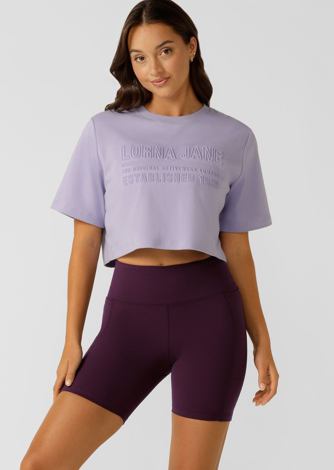 Lorna Jane Essential Cropped Tee - Lavender
