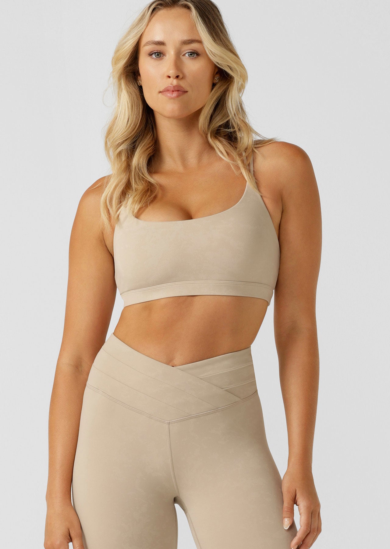 Lorna Jane Meditate Sports Bra - Off White Cloud