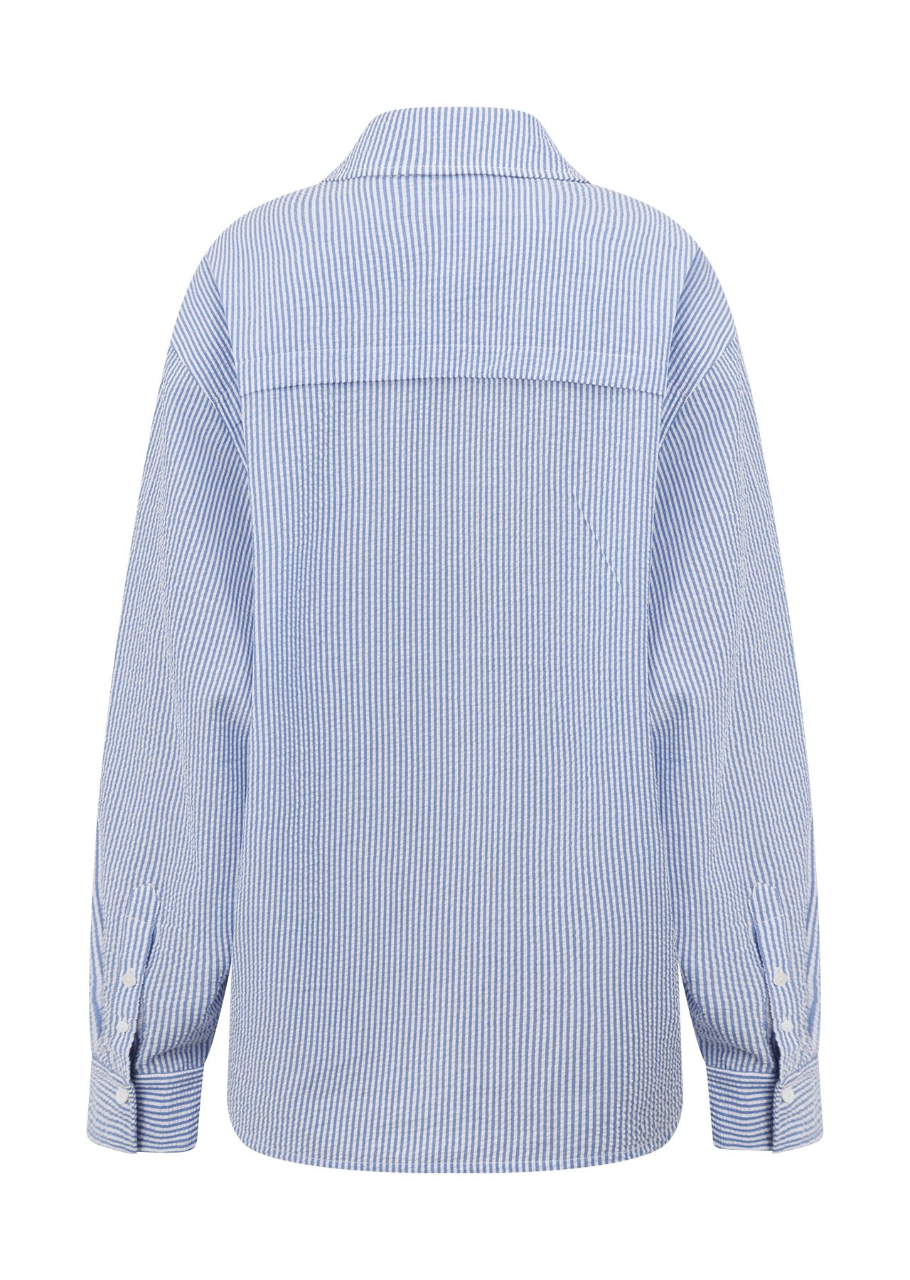 Lorna Jane Country Club Seersucker Shirt - Blue Stripe