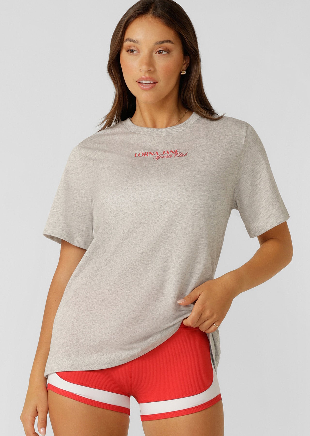 Lorna Jane Active Living Sports Club Relaxed T-Shirt - Grey Marl