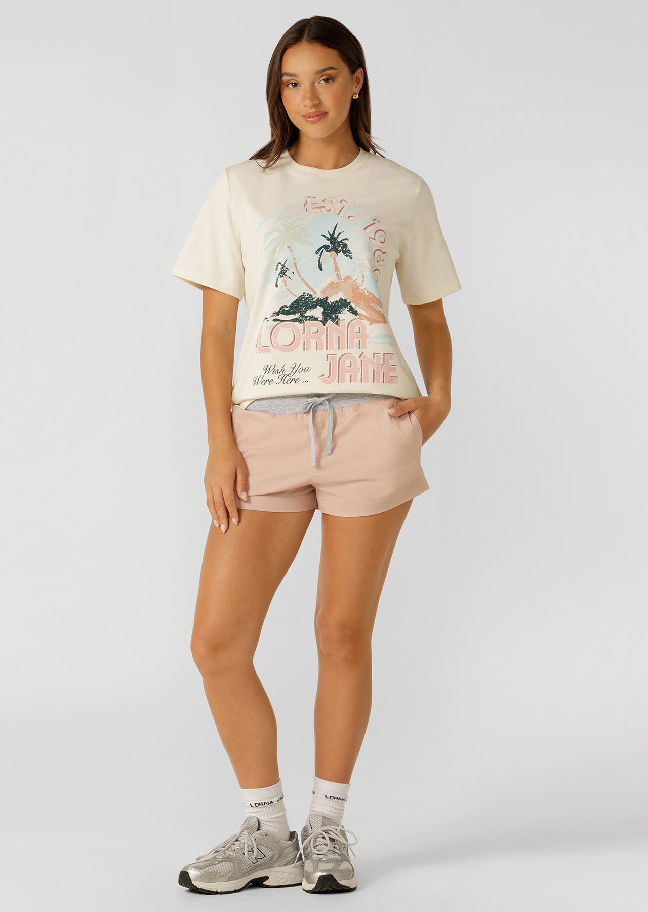 Lorna Jane Summer Days Relaxed T-shirt - Cream