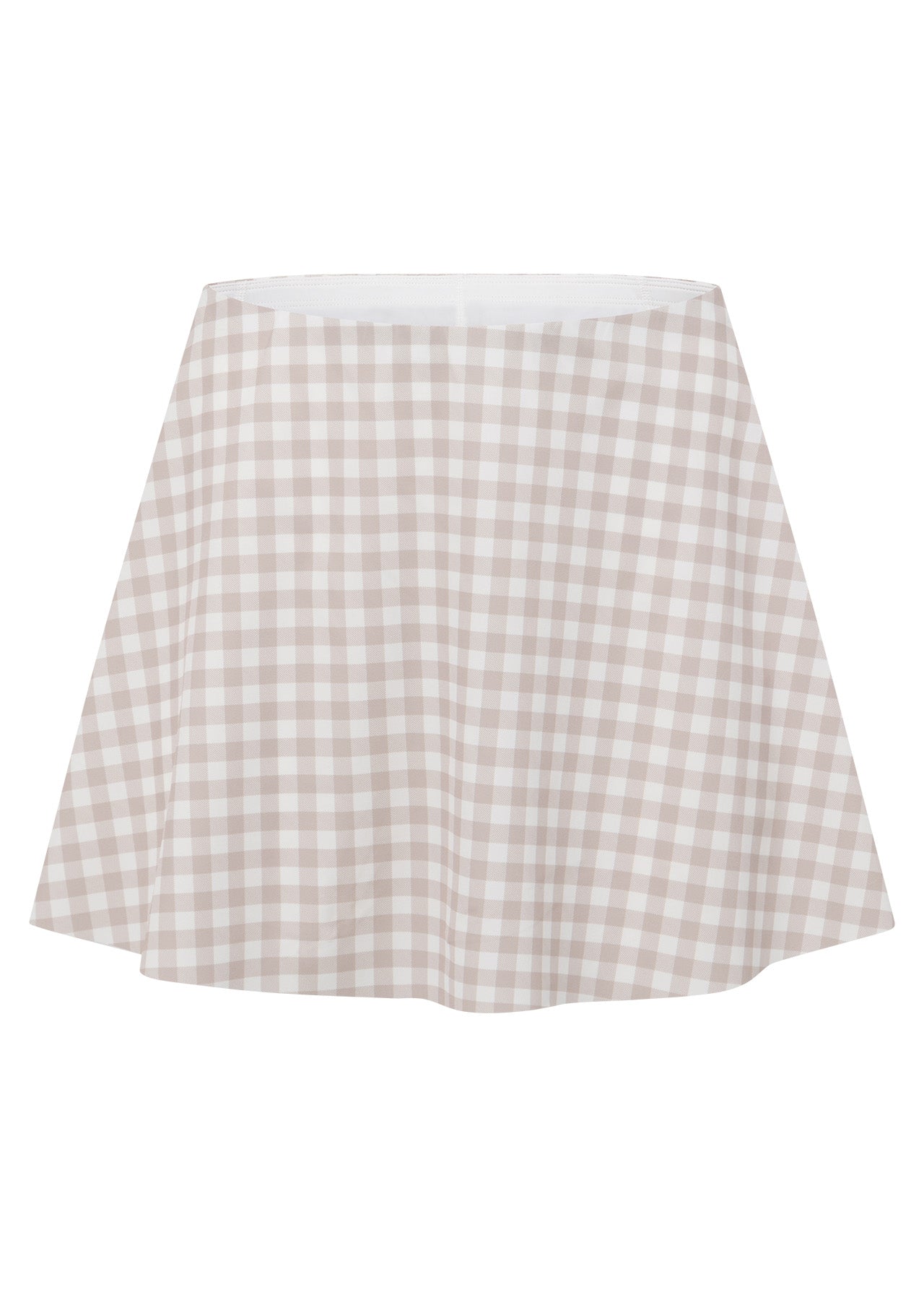 Lorna Jane Sweet Gingham Everyday Active Skort - Latte Ranch Gingham Print