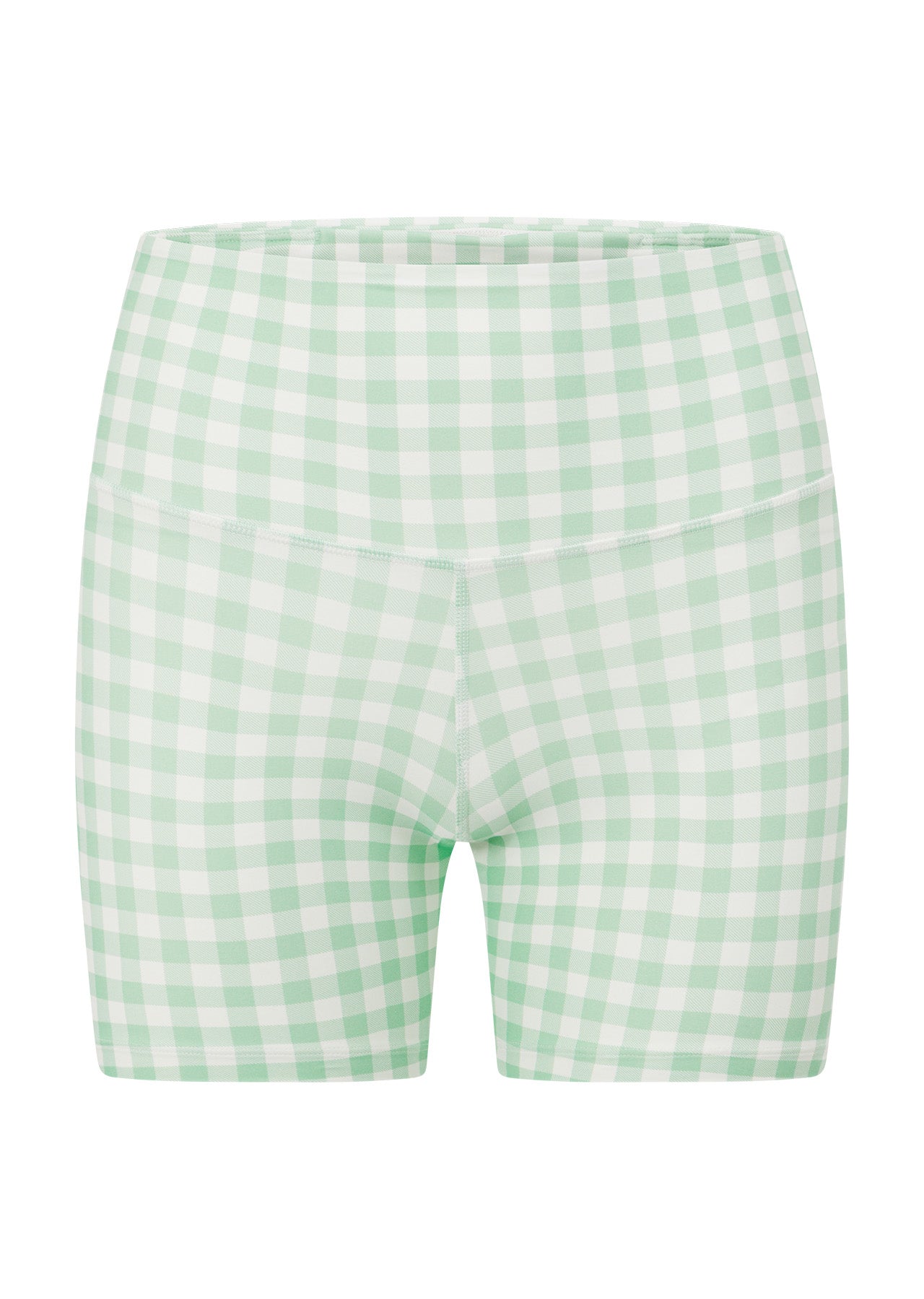Lorna Jane Sweet Gingham 14cm Bike Shorts - Soft Mint Ranch Gingham Print