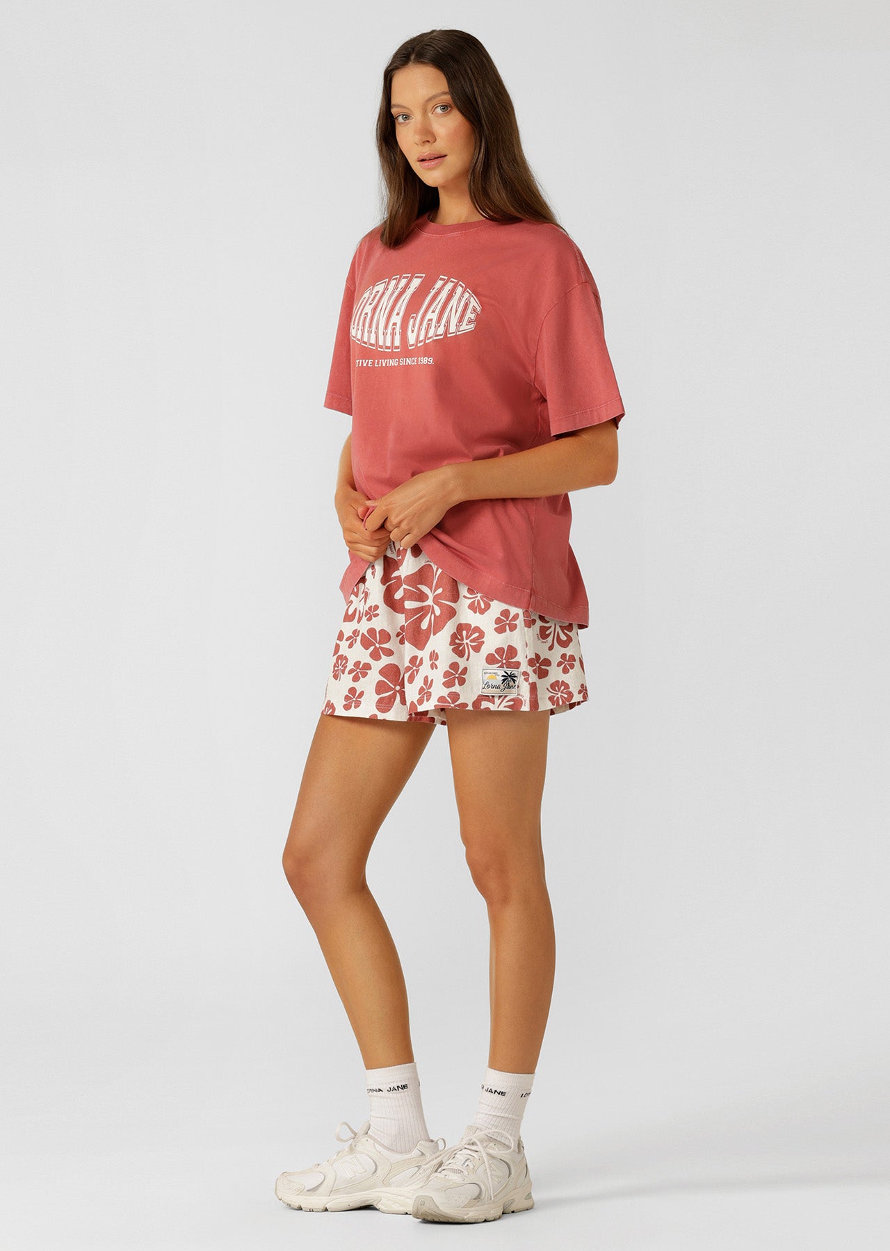 Lorna Jane Summer Sports Boyfriend T-Shirt - Washed Earth