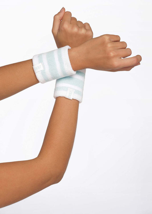 Lorna Jane LJ Retro Sweat Bands - White/Blue Sky