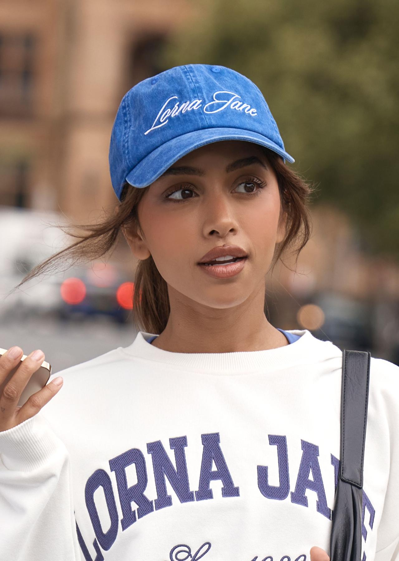Lorna Jane Heritage Washed Logo Cap - Washed Riviera Blue