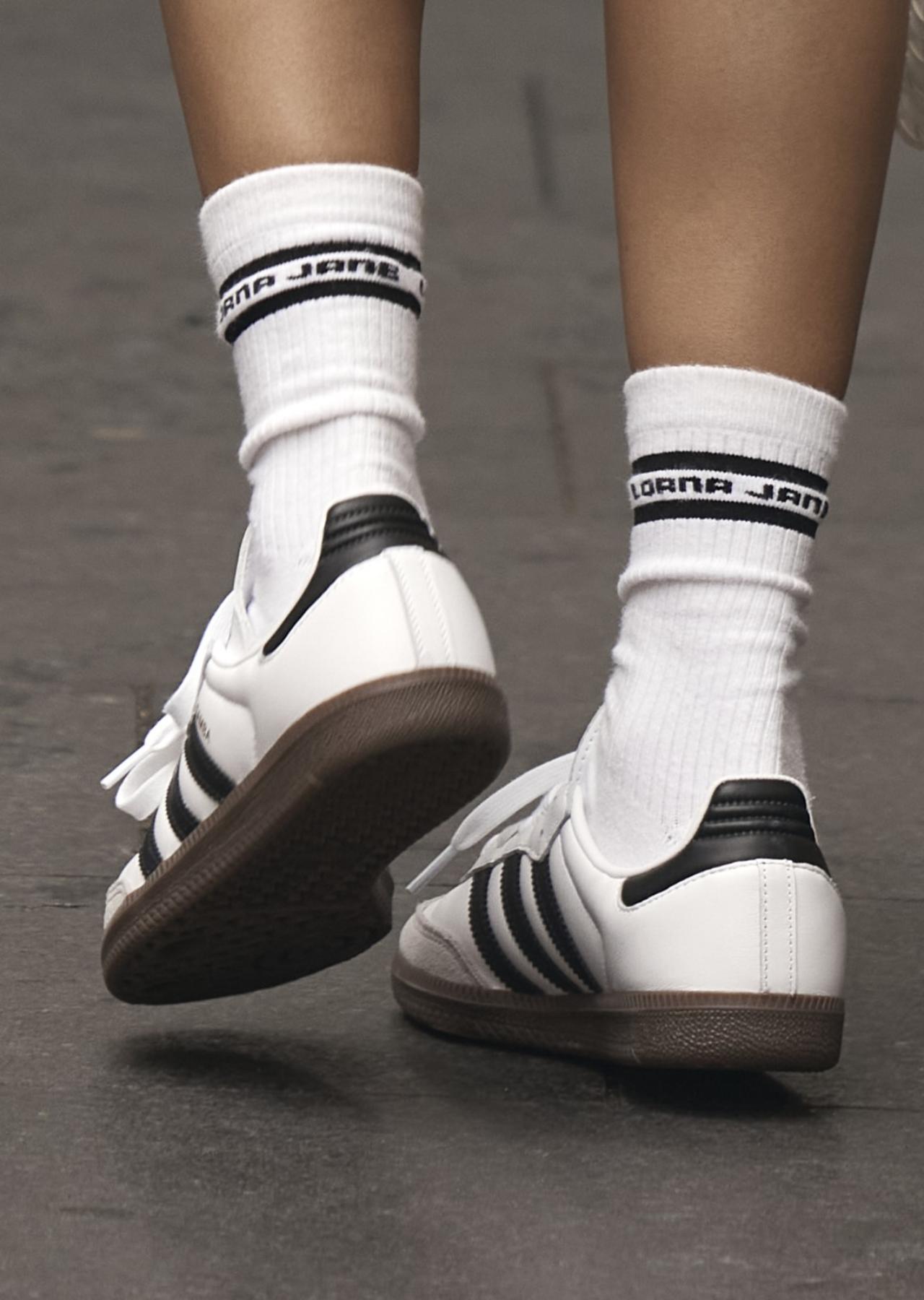 Lorna Jane Sporty Crew Socks - White/Black