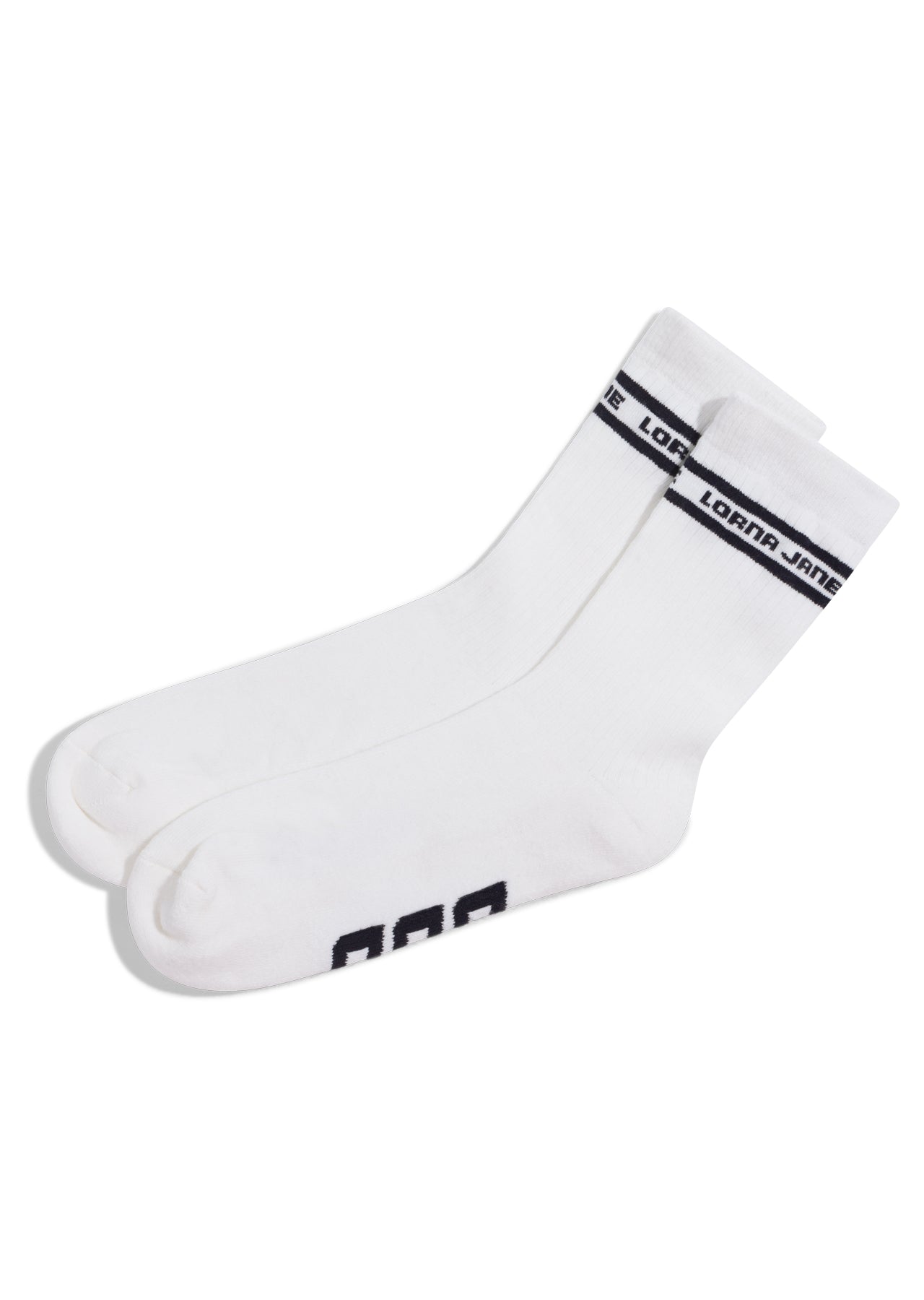 Lorna Jane Sporty Crew Socks - White/Black