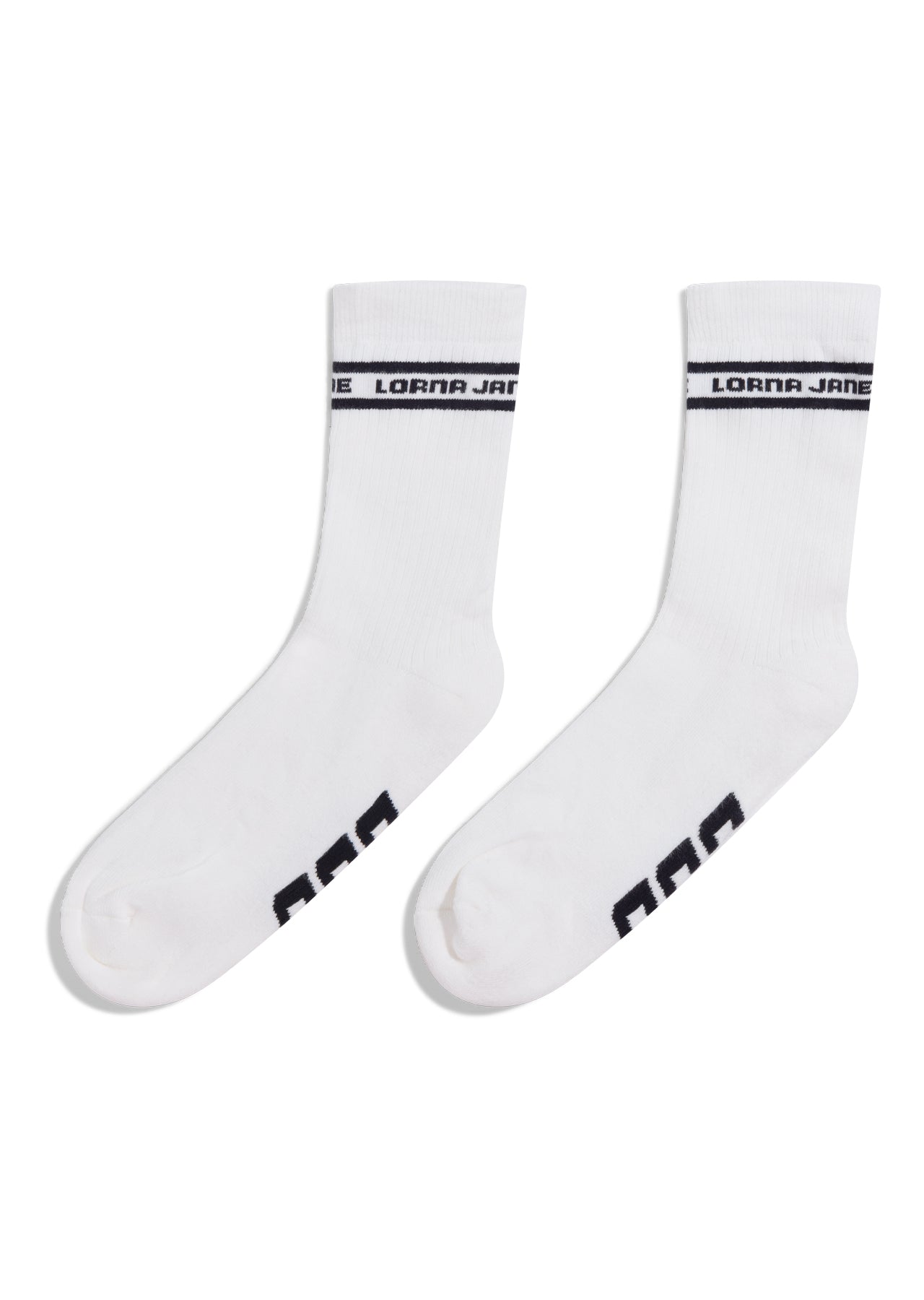 Lorna Jane Sporty Crew Socks - White/Black