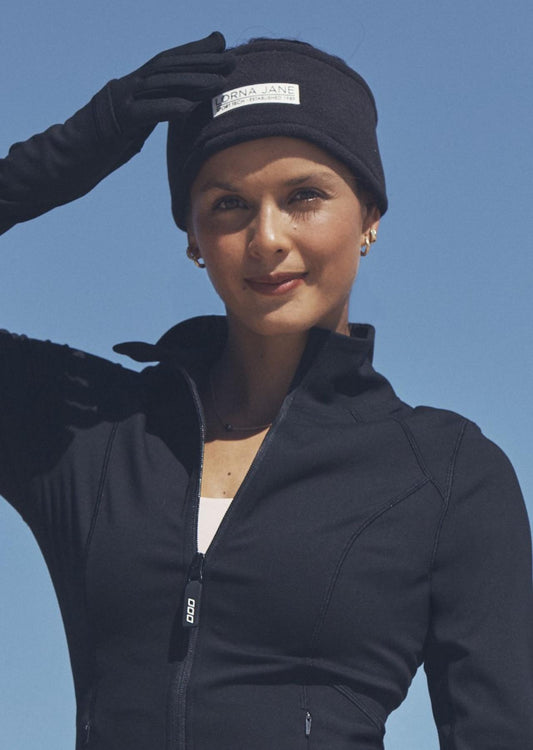 Lorna Jane Reflective Polar Fleece Headband - Black