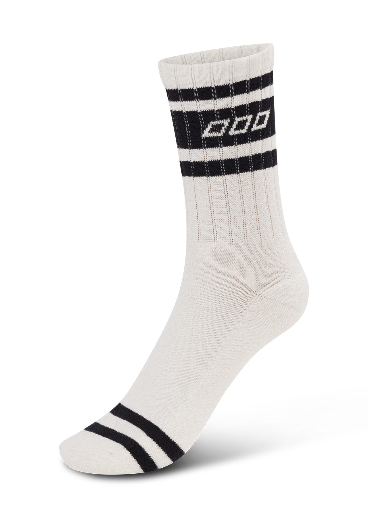 Lorna Jane Varsity Crew Socks - Porcelain/ Black