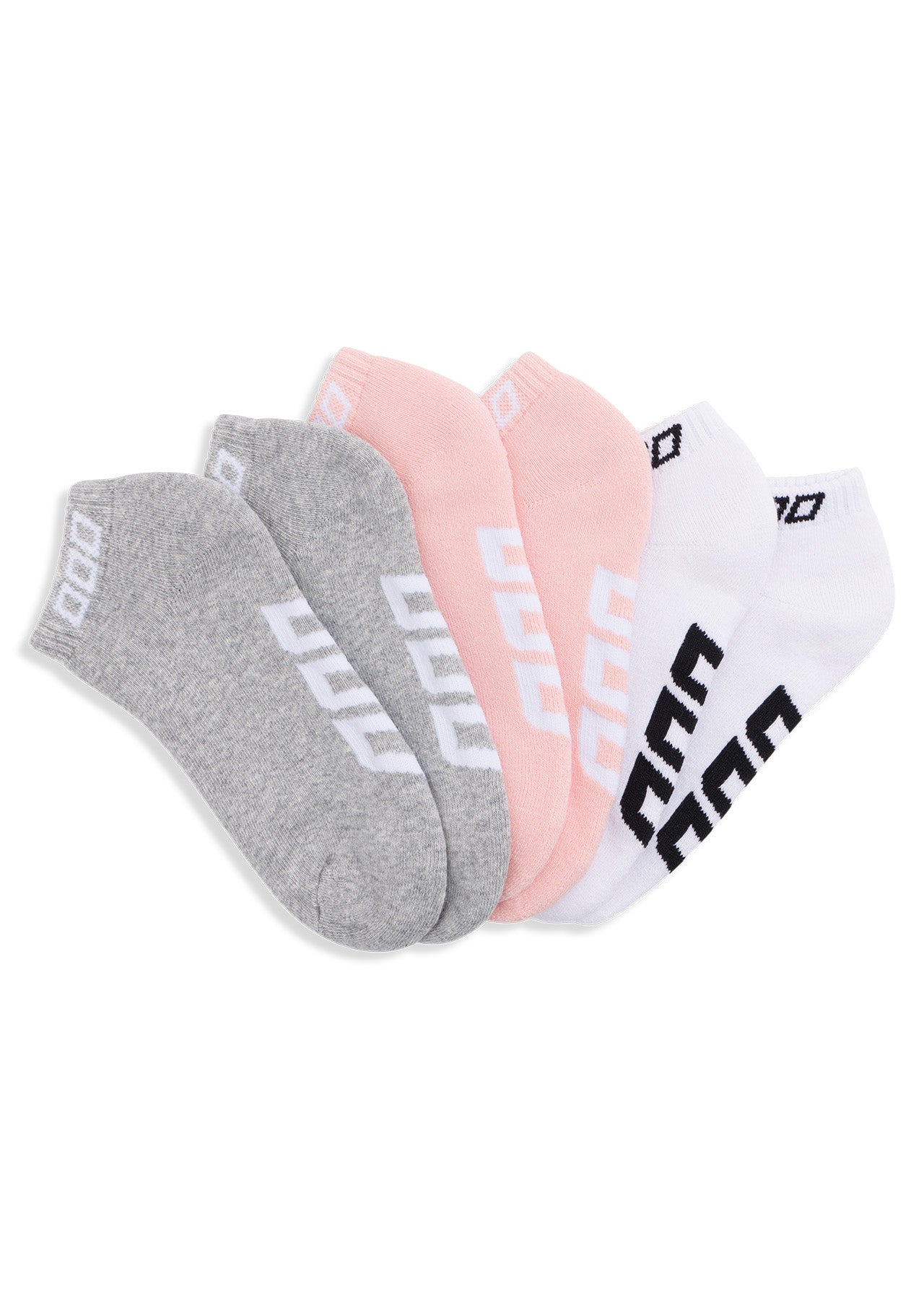 Lorna Jane 3PK Iconic Socks - White & Pink Sand & Grey Marl