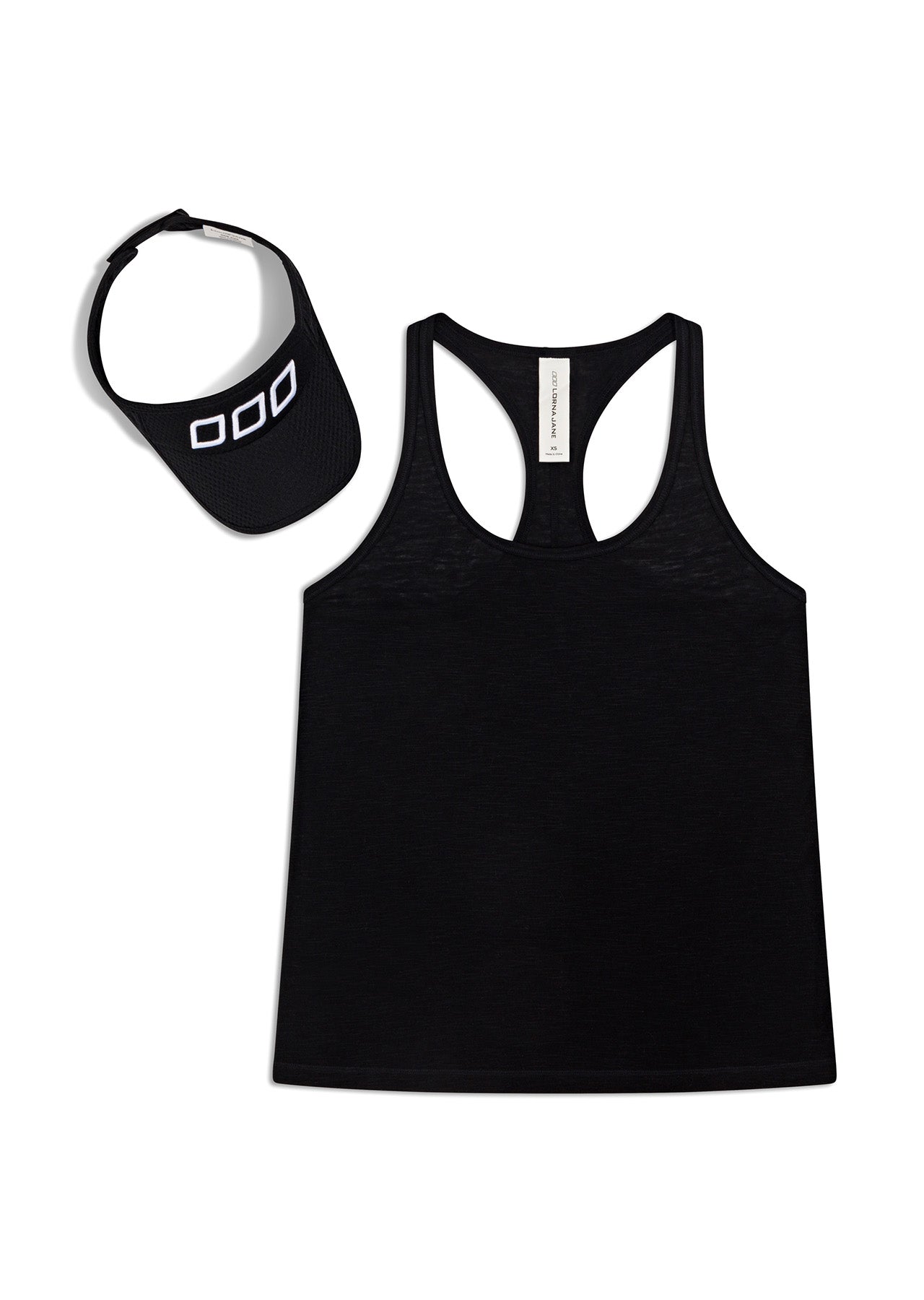 Lorna Jane Slouchy Gym Tank And Visor Kit - Black