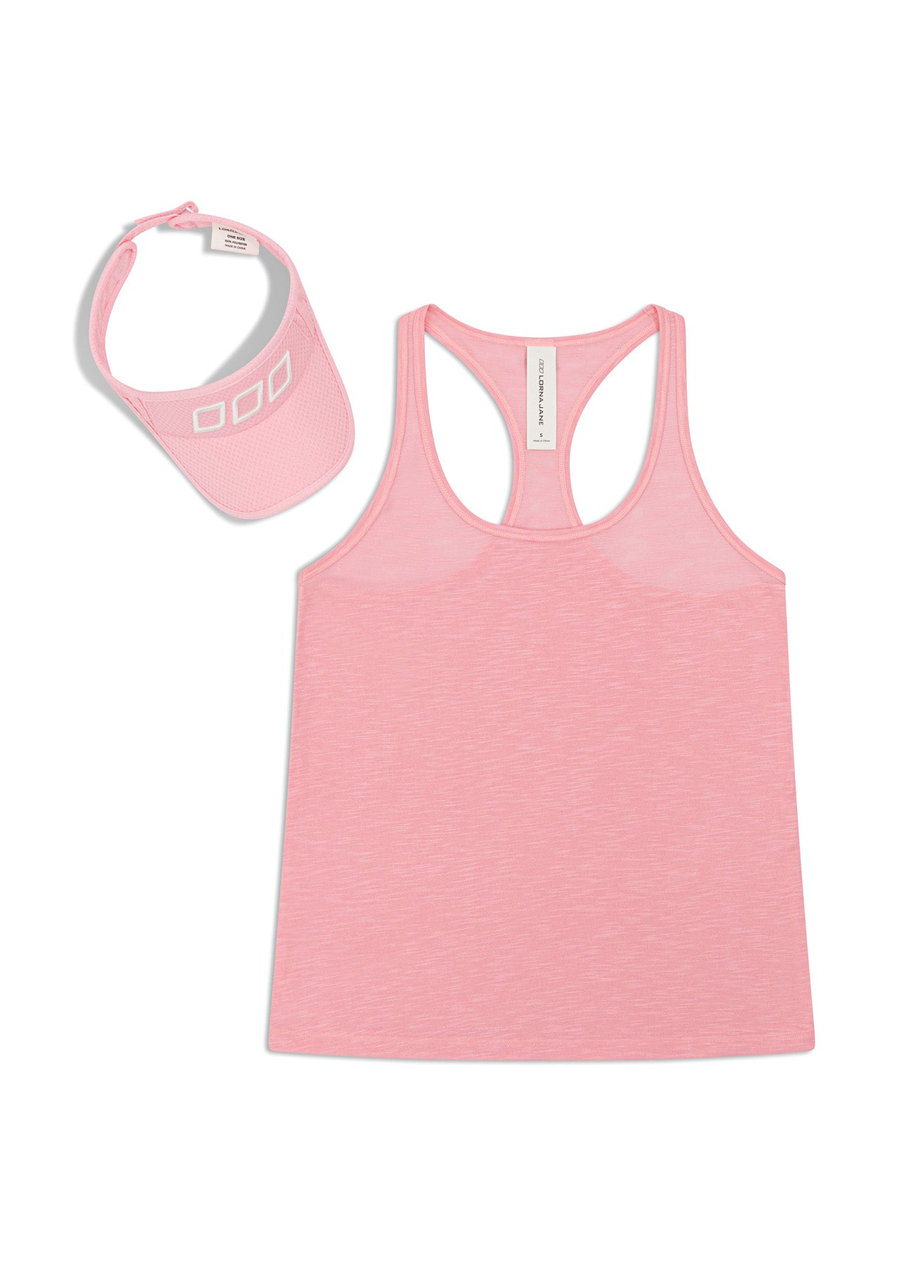 Lorna Jane Slouchy Gym Tank And Visor Kit - Cotton Candy