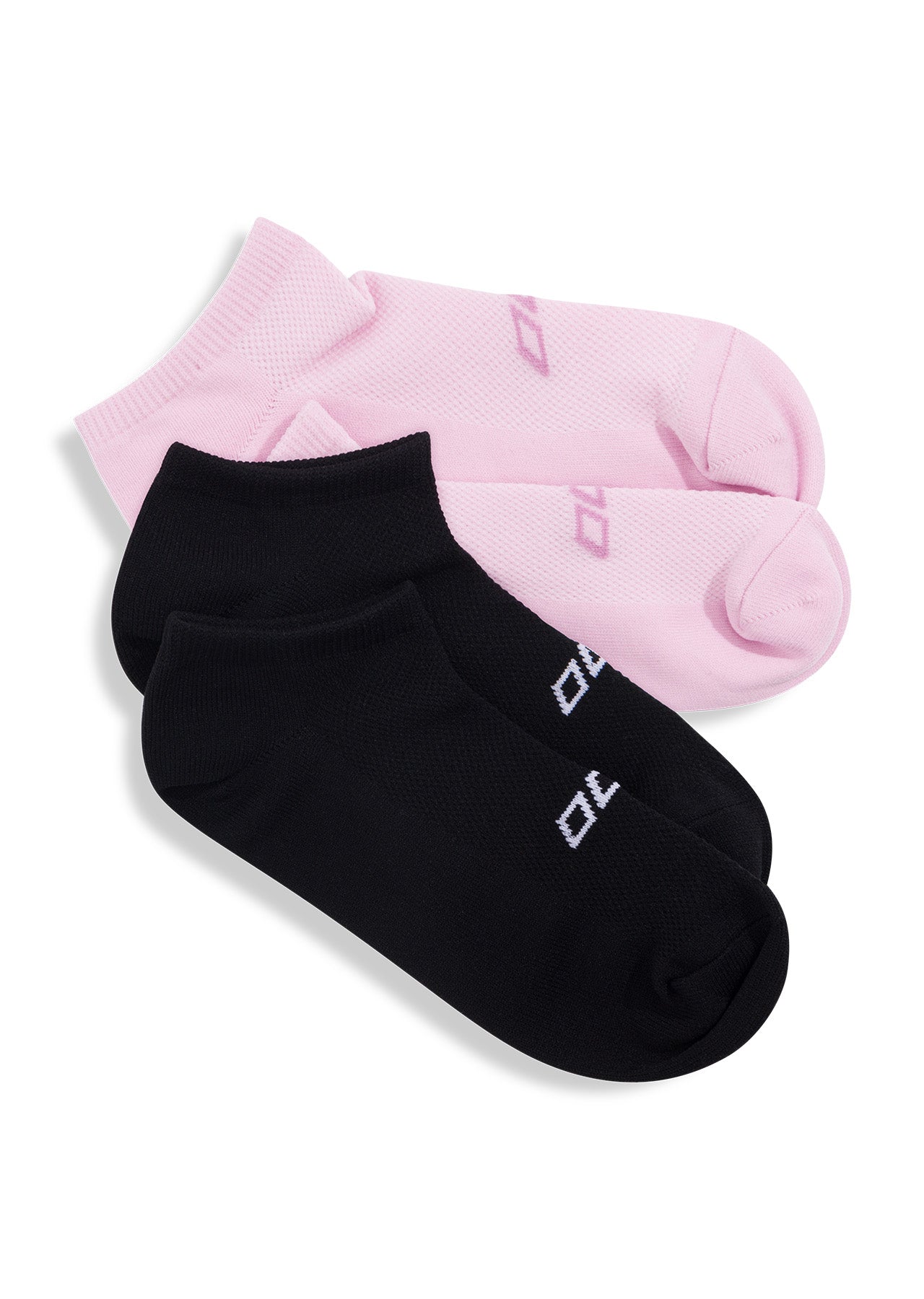 Lorna Jane 2PK Secret Socks - Black/Shocking Pink