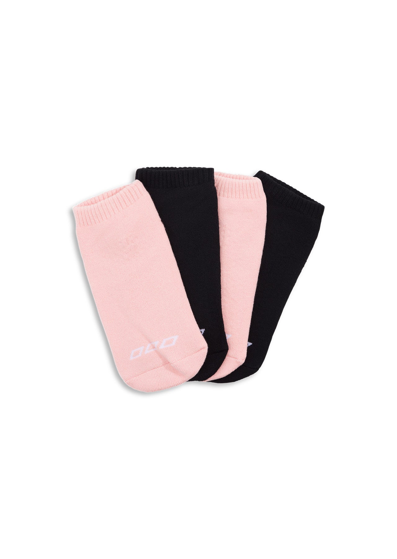 Lorna Jane 2Pk Icon Pilates Grip Socks - Black/Pink Sand