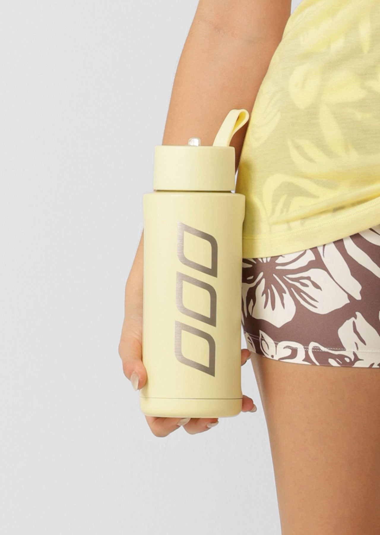 Lorna Jane Essential Insulated Water Bottle - Lemon Cream