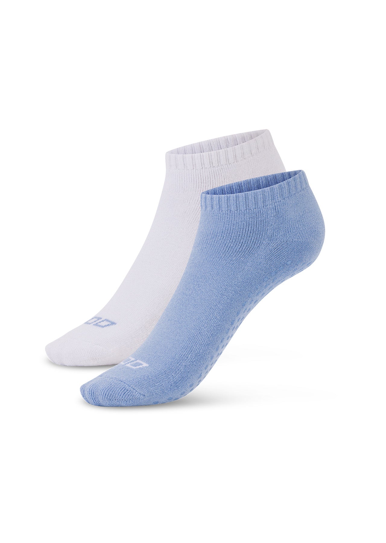 Lorna Jane 2PK Icon Pilates Grip Socks - Light Moonlight & White