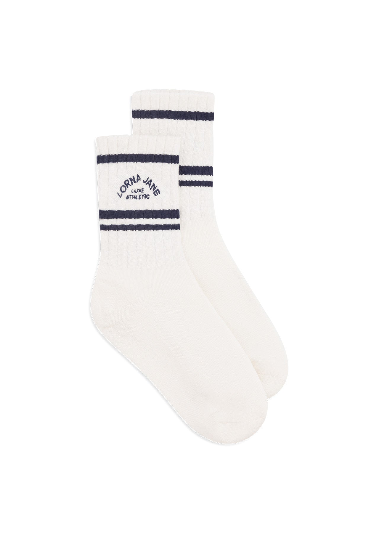 Lorna Jane Lotus Crew Socks - Porcelain/Ash Blue