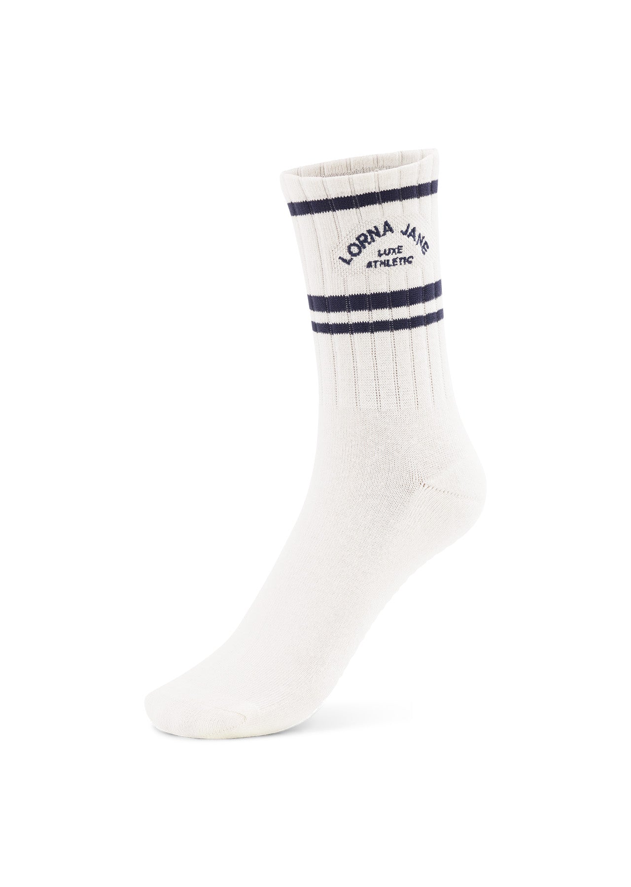 Lorna Jane Lotus Crew Socks - Porcelain/Ash Blue