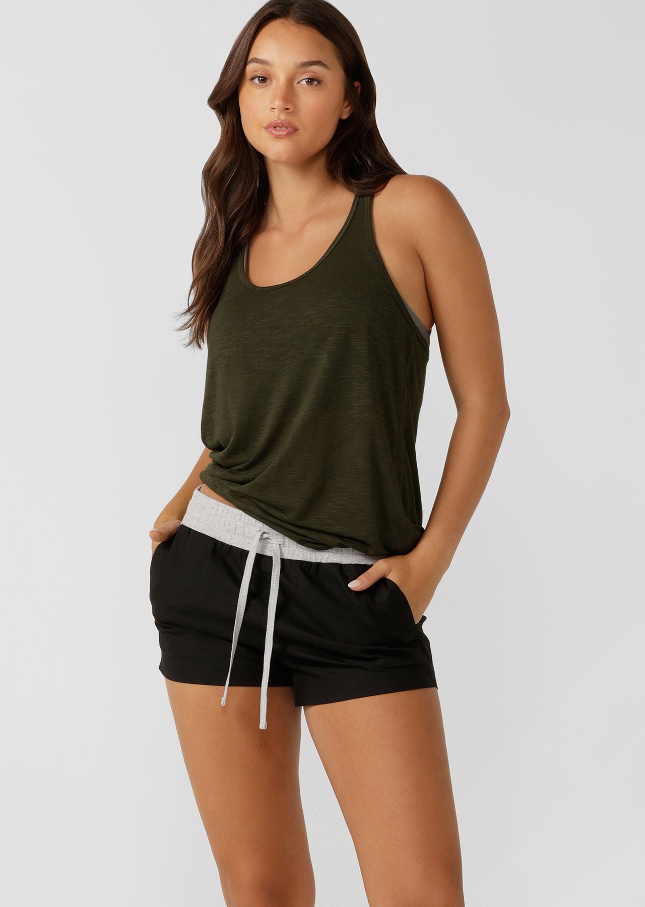 Lorna Jane Slouchy Gym Tank - Luxury Green