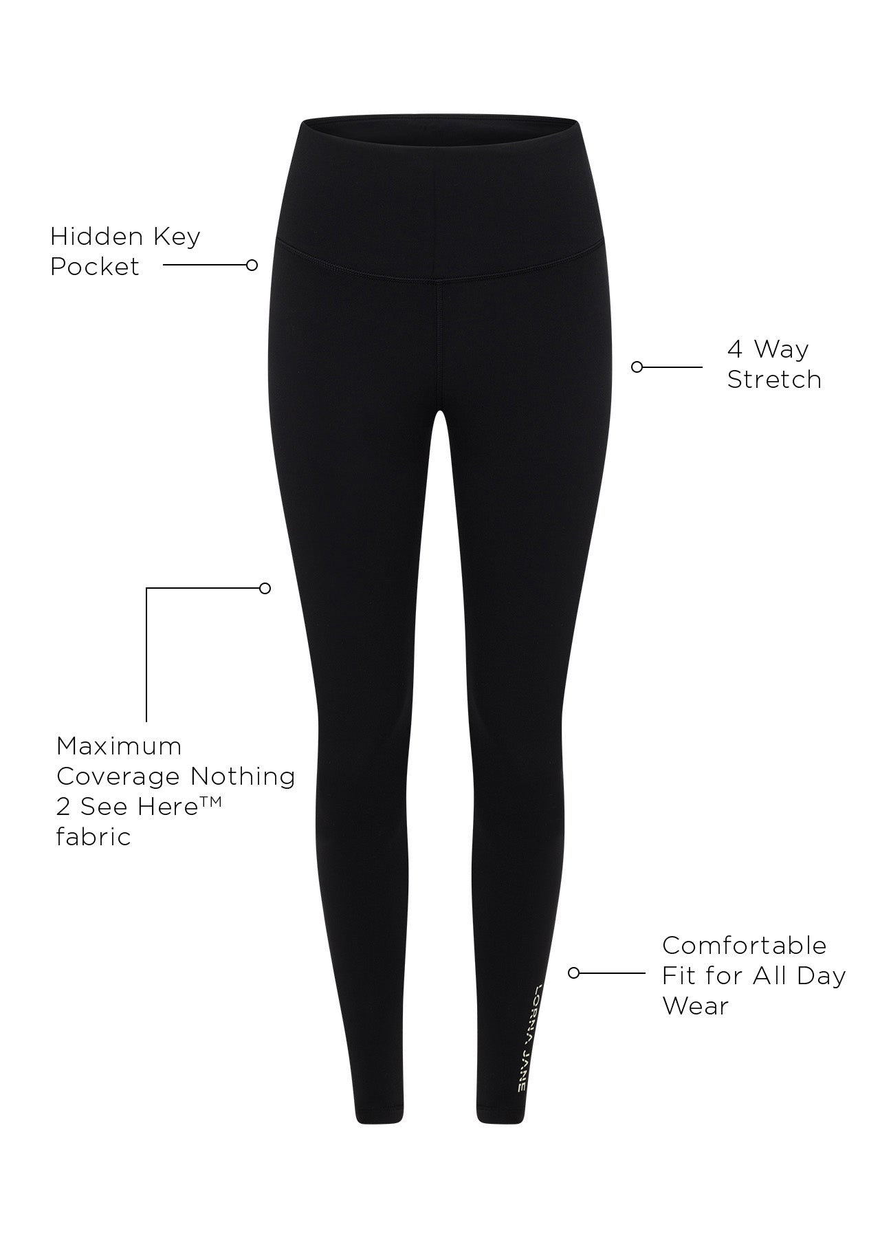 Lorna Jane Lotus Ankle Biter Leggings - Black